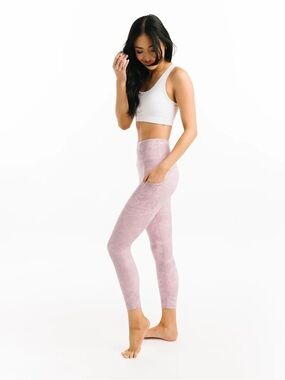 Zyia Pink Digital Granite Pocket Light n Tight Hi-rise 7/8 24"